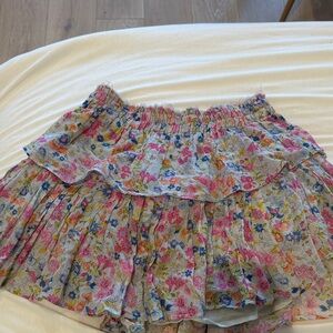 LoveShackFancy Floral Mini Skirt - Multicolor